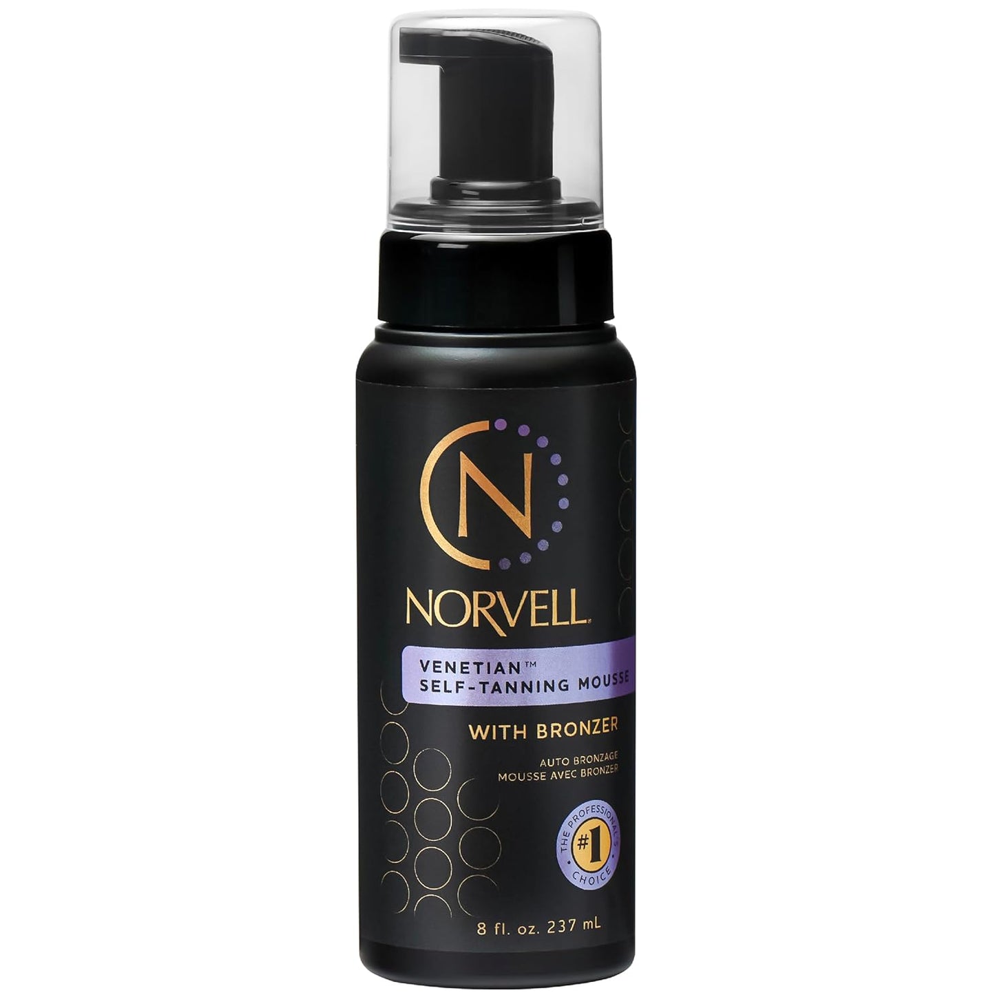 Norvell Venetian Sunless Self Tanner Mousse with Bronzer, 8 Fl Oz - Instant Self Tanning  - Natural Looking - Anti-Orange ..