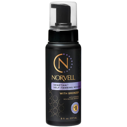 Norvell Venetian Sunless Self Tanner Mousse with Bronzer, 8 Fl Oz - Instant Self Tanning  - Natural Looking - Anti-Orange ..