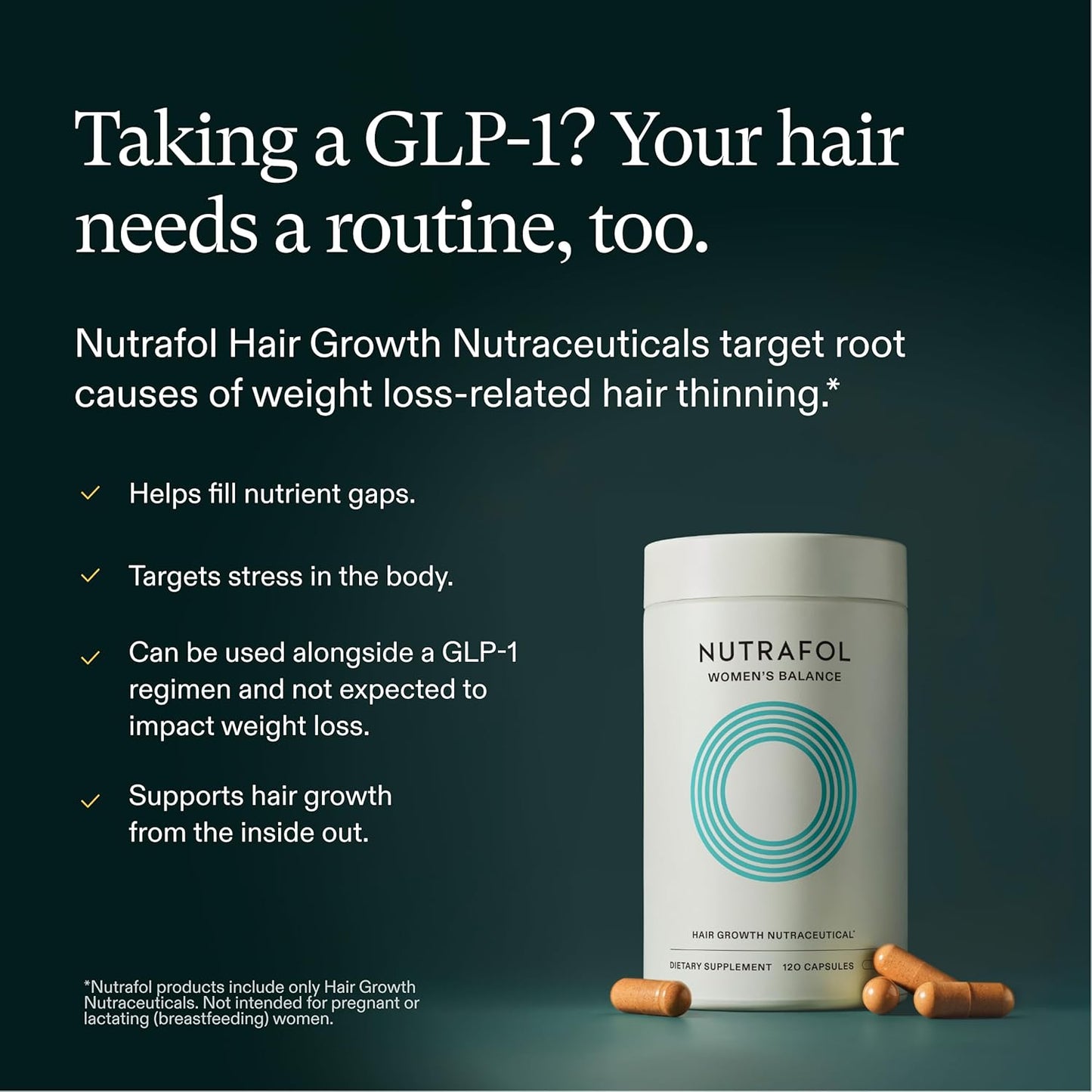 Nutrafol Women's Balance Hair Growth Supplements, Ages 45 and Up, Clinically Tested for Visibly Thicker Hair and Scalp Coverage..
