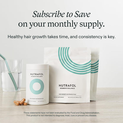Nutrafol Women's Balance Hair Growth Supplements, Ages 45 and Up, Clinically Tested for Visibly Thicker Hair and Scalp Coverage..