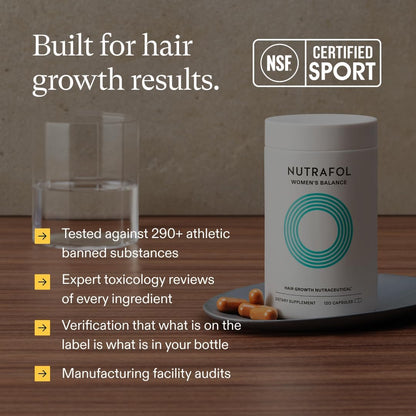Nutrafol Women's Balance Hair Growth Supplements, Ages 45 and Up, Clinically Tested for Visibly Thicker Hair and Scalp Coverage..