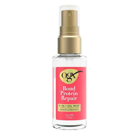 OGX Repair &amp; Protect Bond Protein Repair 3-in-1 Oil Mist, Hair Oil Protects Dry, Damaged Hair Against Frizz, Strengthens & Maintains Shine..