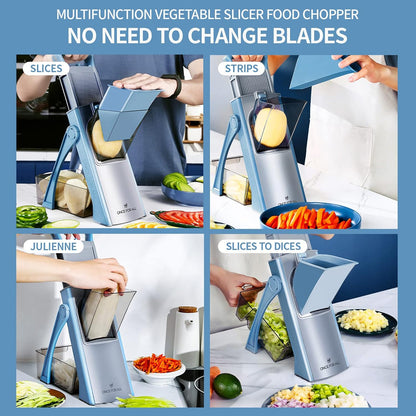 ONCE FOR ALL Upgrade Safe Mandoline Slicer Plus, Bigger Size, SkyBlue