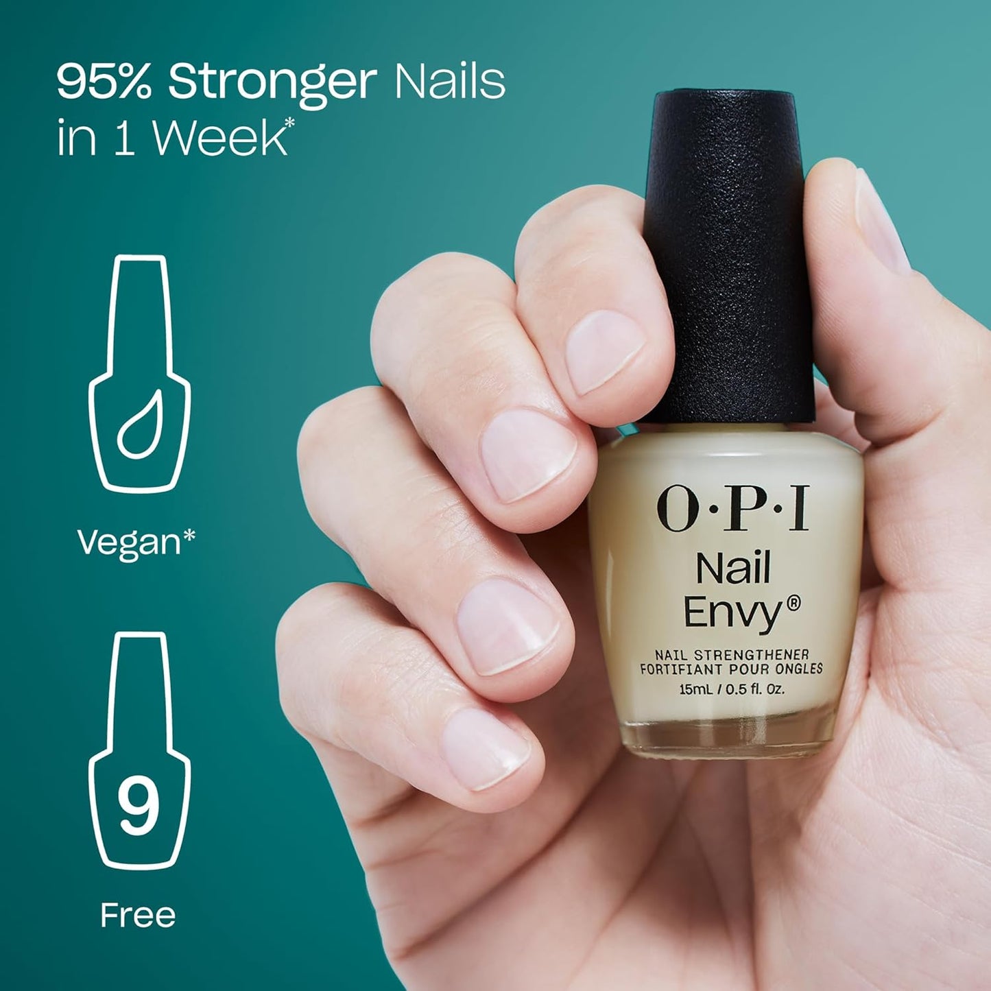 OPI Nail Envy Nail Strengthener | Clear & Opaque Nail Polish Treatment | Strengthen Weak & Thin Nails | Repair