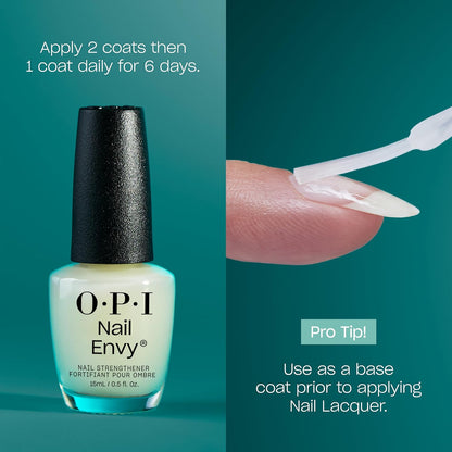 OPI Nail Envy Nail Strengthener | Clear & Opaque Nail Polish Treatment | Strengthen Weak & Thin Nails | Repair