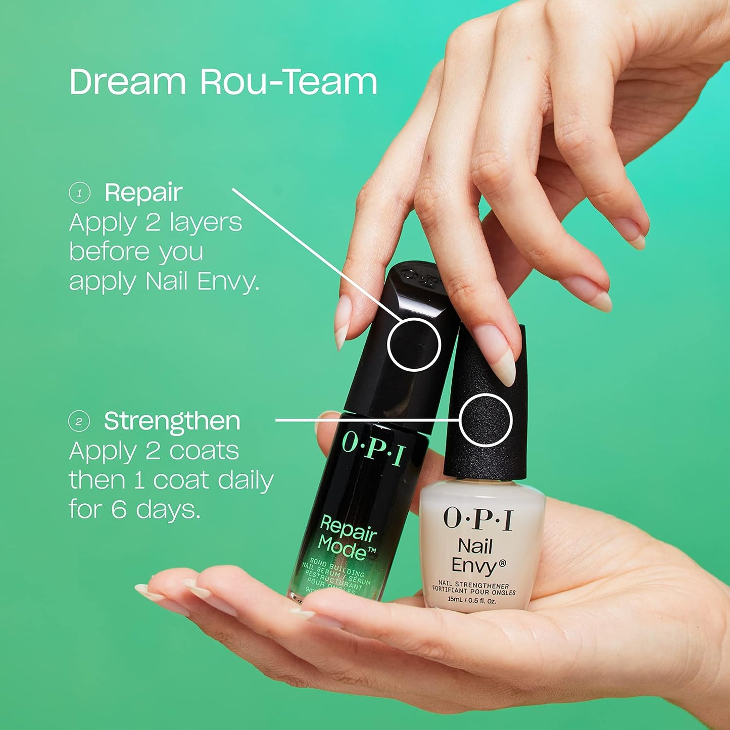 OPI Nail Envy Nail Strengthener | Clear & Opaque Nail Polish Treatment | Strengthen Weak & Thin Nails | Repair