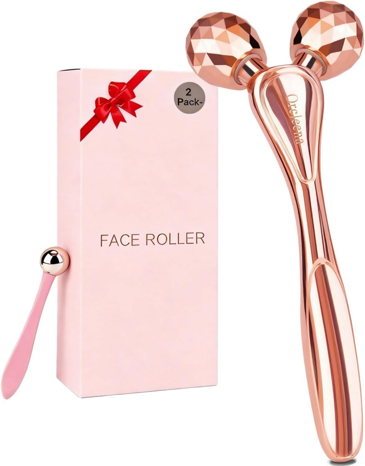 3D Face Roller Metal Facial Massage Tool and Eye Skin Care Kit, Stainless Steel Face Sculpting Massager Facial Rollers Set..