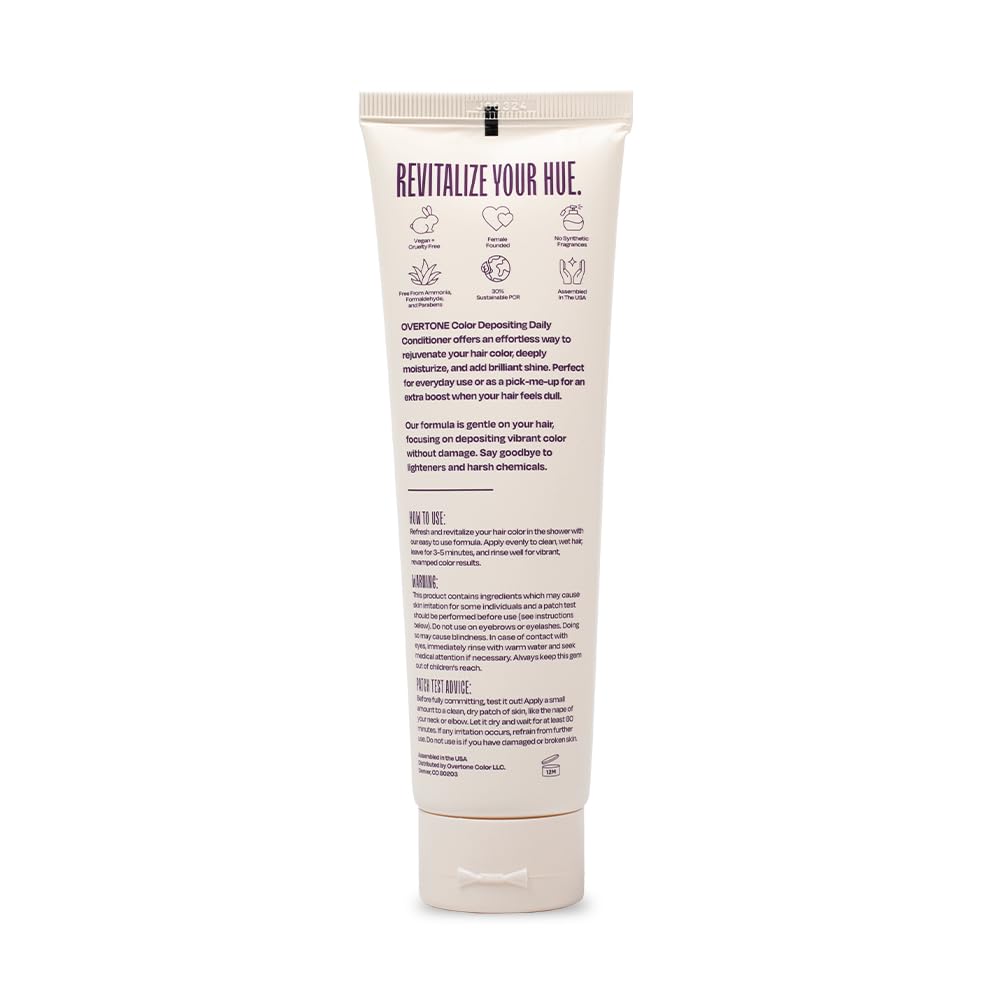 OVERTONE Color Depositing Daily Conditioner, Semi Permenant, Royal Plum | Refresh Color & Prevent Fading..