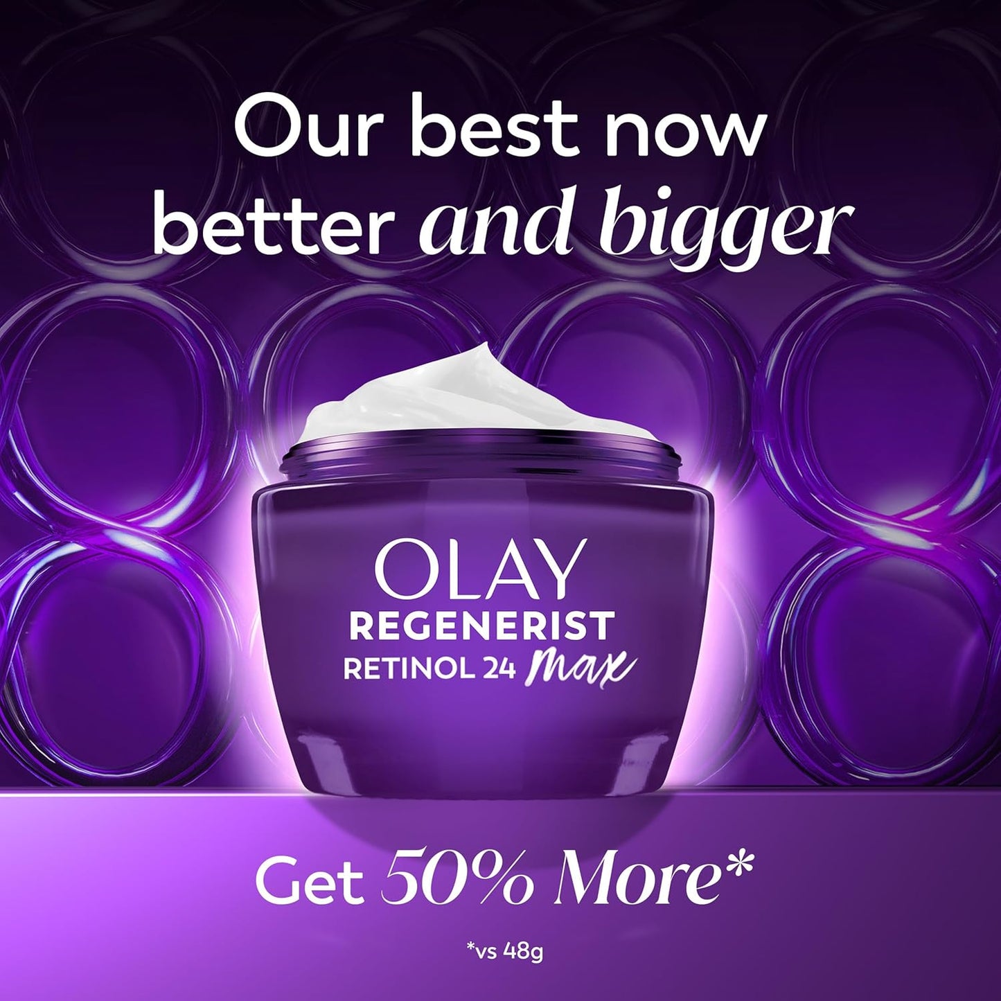 Olay Retinol Night Cream for Women  - Triple Collagen Cream, Niacinamide, 2.6oz | XL Size (50% More)