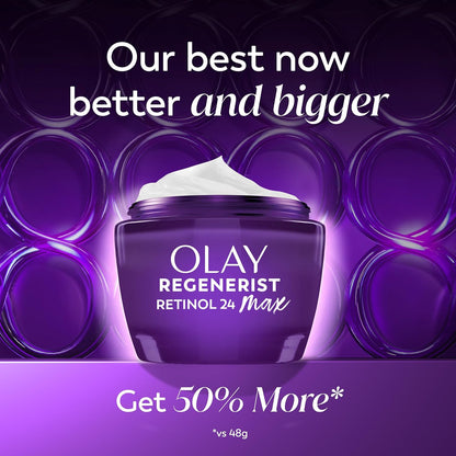 Olay Retinol Night Cream for Women  - Triple Collagen Cream, Niacinamide, 2.6oz | XL Size (50% More)