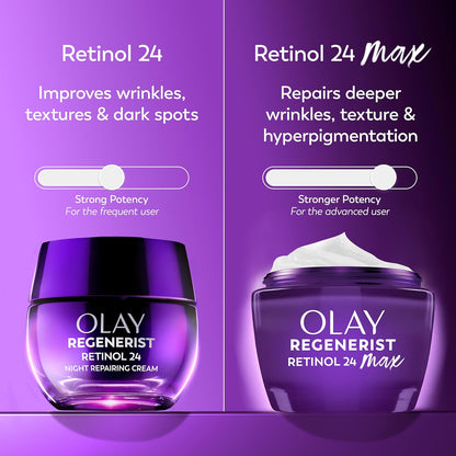 Olay Retinol Night Cream for Women  - Triple Collagen Cream, Niacinamide, 2.6oz | XL Size (50% More)