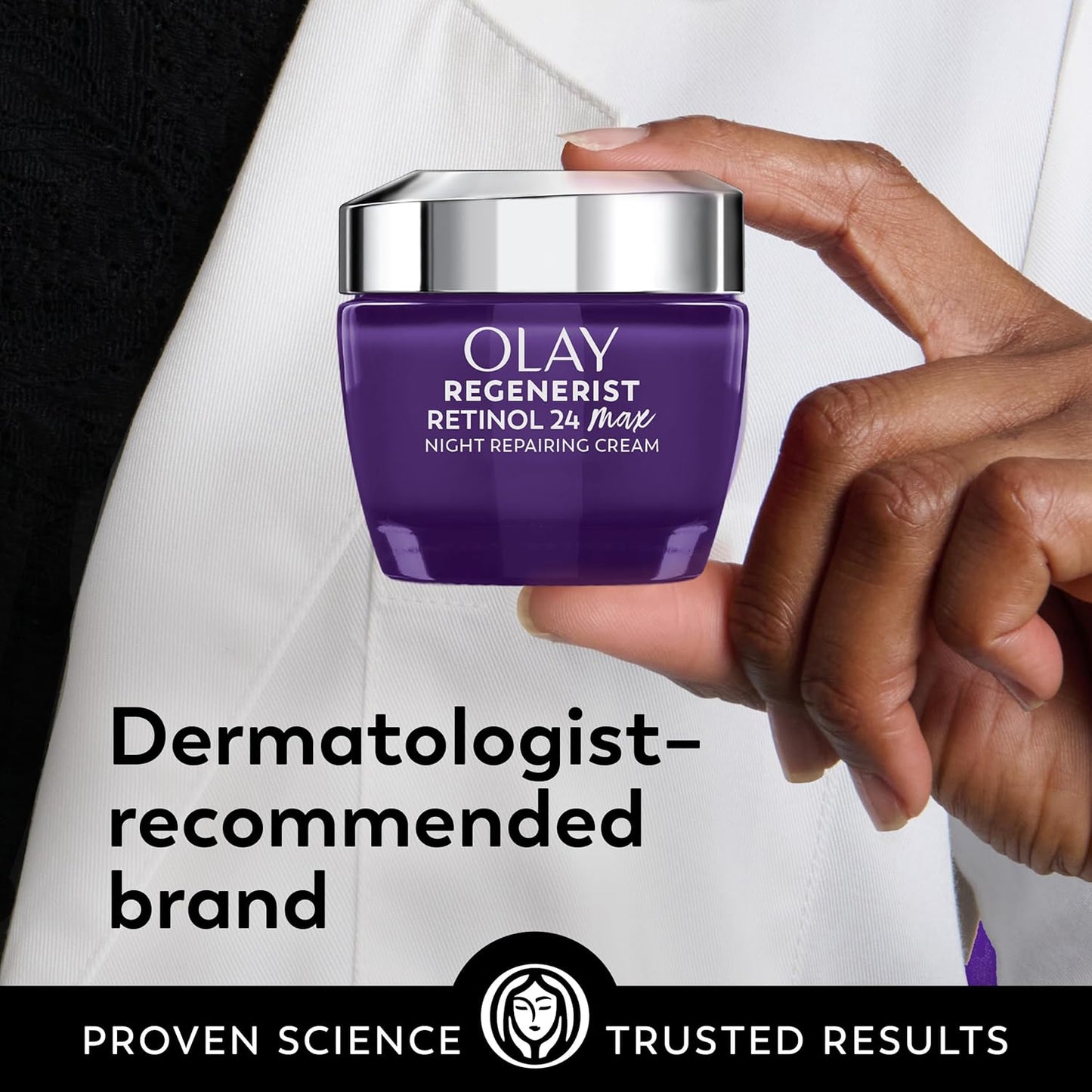 Olay Retinol Night Cream for Women  - Triple Collagen Cream, Niacinamide, 2.6oz | XL Size (50% More)