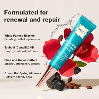 Onsen Nail & Cuticle Cream Treatment w/Japanese Tsubaki, Jojoba & Lavender Oil, Shea Butter..