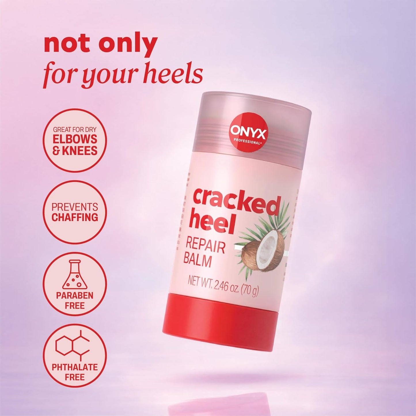 Onyx Professional Cracked Heel Repair Balm Stick for Dry Cracked Feet Treatment, Coconut Scent.. 1 pack
