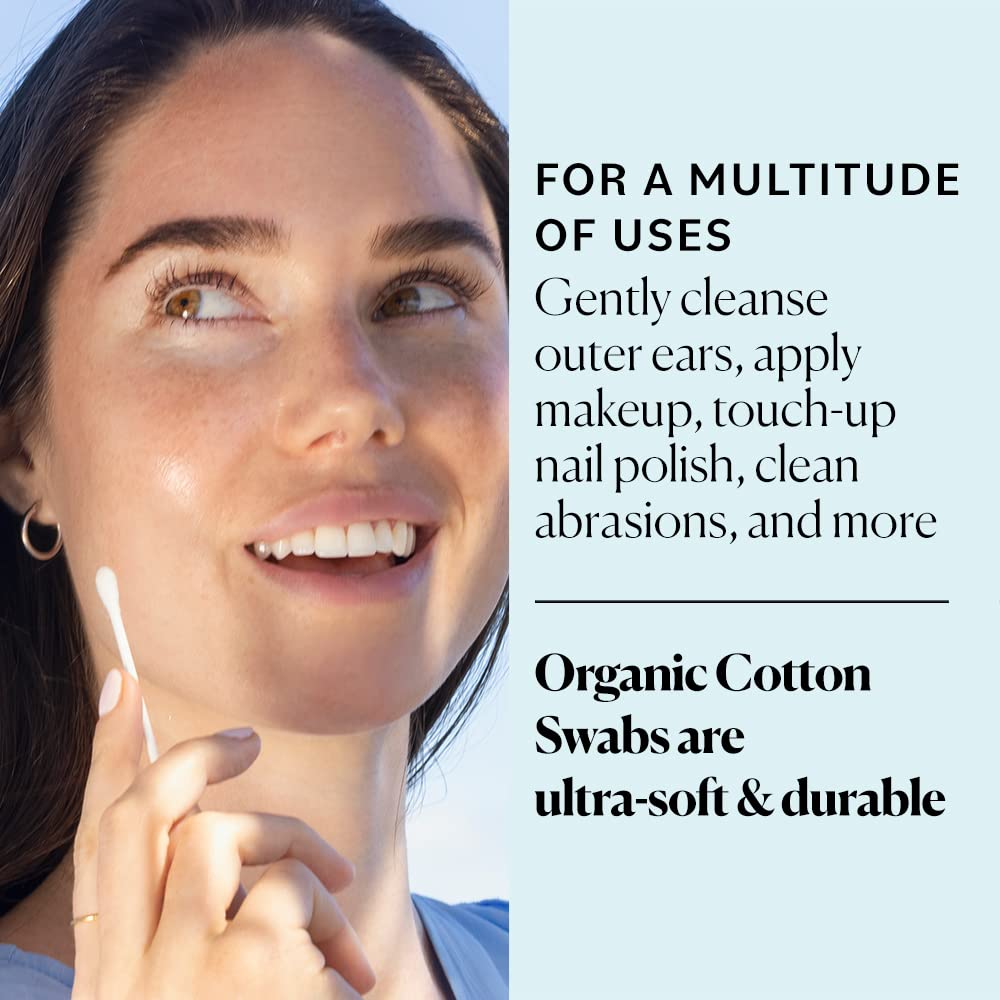 Sky Organics - Organic Cotton Swabs, 500 ct. - Ultra Soft Tips - Strong &amp; Durable - Hypoallergenic - Chlorine Free..