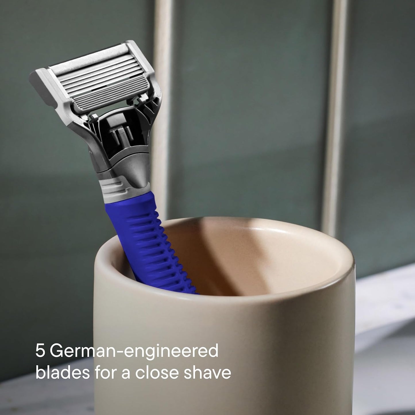 Harry's Original Shaving Kit for Men - Razor Handle, 5 Razor Blade Refills, Foaming Shave Gel, and Travel Blade Cover..