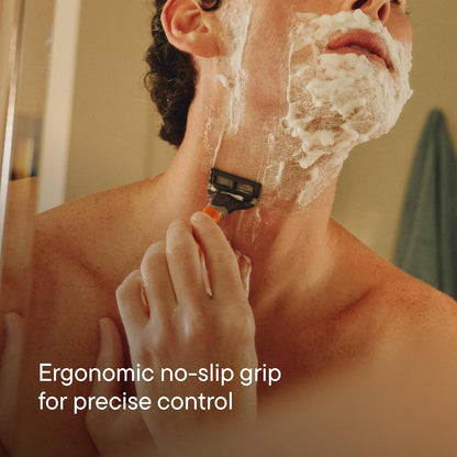 Harry's Original Shaving Kit for Men - Razor Handle, 5 Razor Blade Refills, Foaming Shave Gel, and Travel Blade Cover..