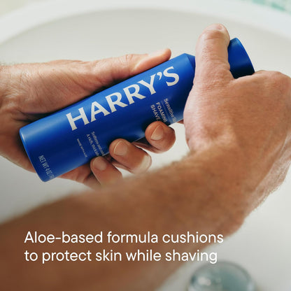 Harry's Original Shaving Kit for Men - Razor Handle, 5 Razor Blade Refills, Foaming Shave Gel, and Travel Blade Cover..