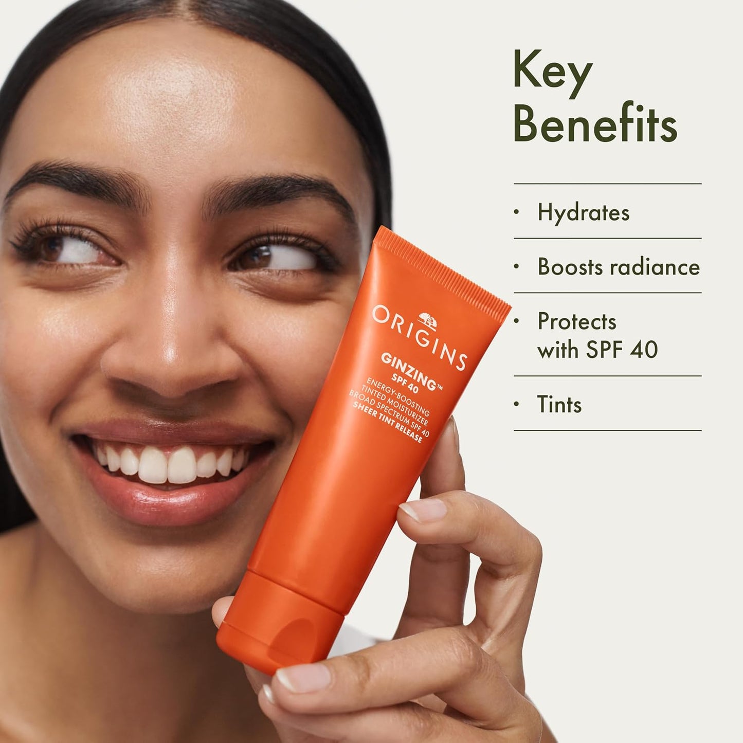 Origins GinZing Energy-Boosting Tinted Moisturizer with SPF 40 | Hydrates & Perfects..