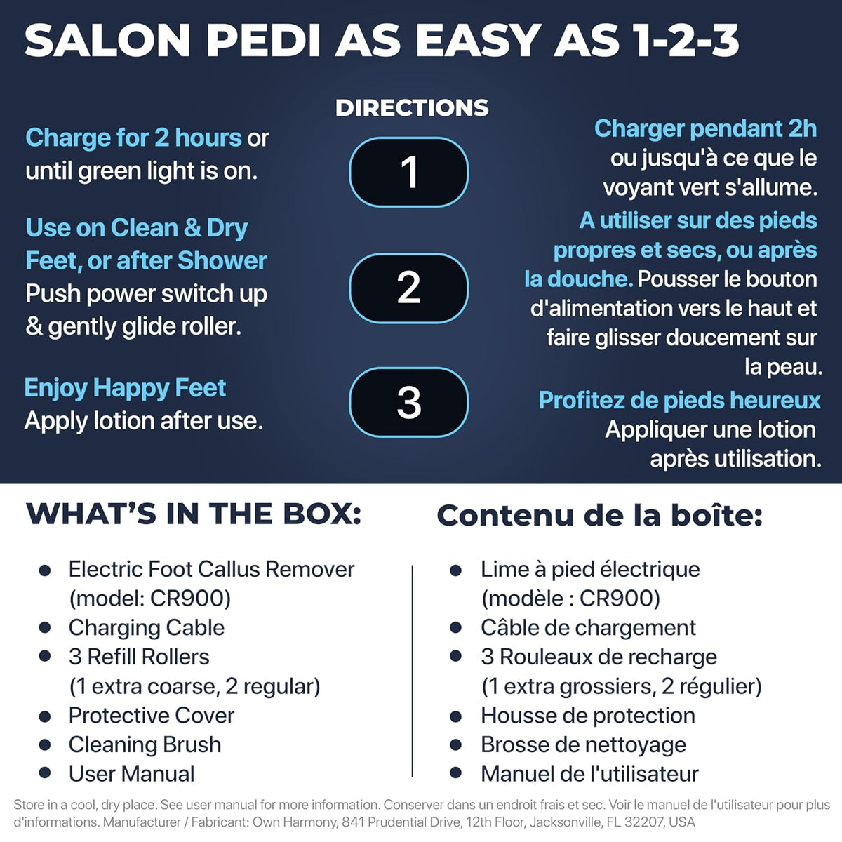 OwnHarmony Electric Foot Callus Remover - Rechargeable Pedicure File Tool