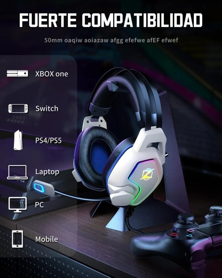 Ozeino Gaming Headset with Microphone for PC PS4 PS5 Laptop Xbox Series