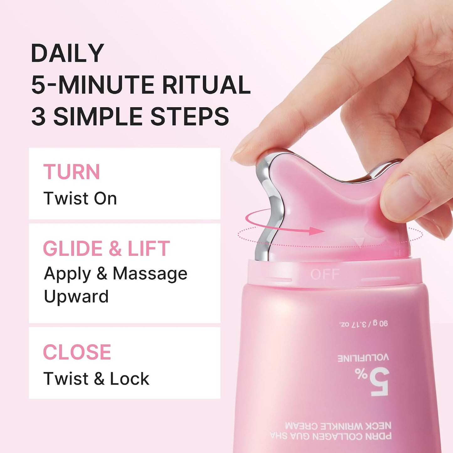 medicube PDRN Collagen Gua Sha Neck Wrinkle Cream | Built-In Gua Sha Massager with Volufiline 5% | Firming...