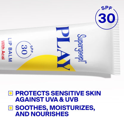 Supergoop! PLAY Lip Balm SPF 30 - Broad Spectrum SPF Lip Balm with Hydrating Honey,