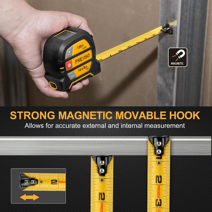 PREXISO 2-in-1 Laser Tape Measure 135Ft Rechargeable Laser Measurement Tool