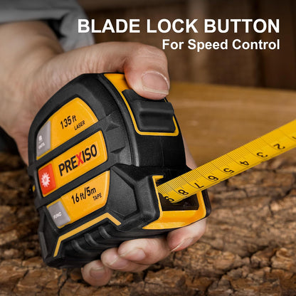 PREXISO 2-in-1 Laser Tape Measure 135Ft Rechargeable Laser Measurement Tool