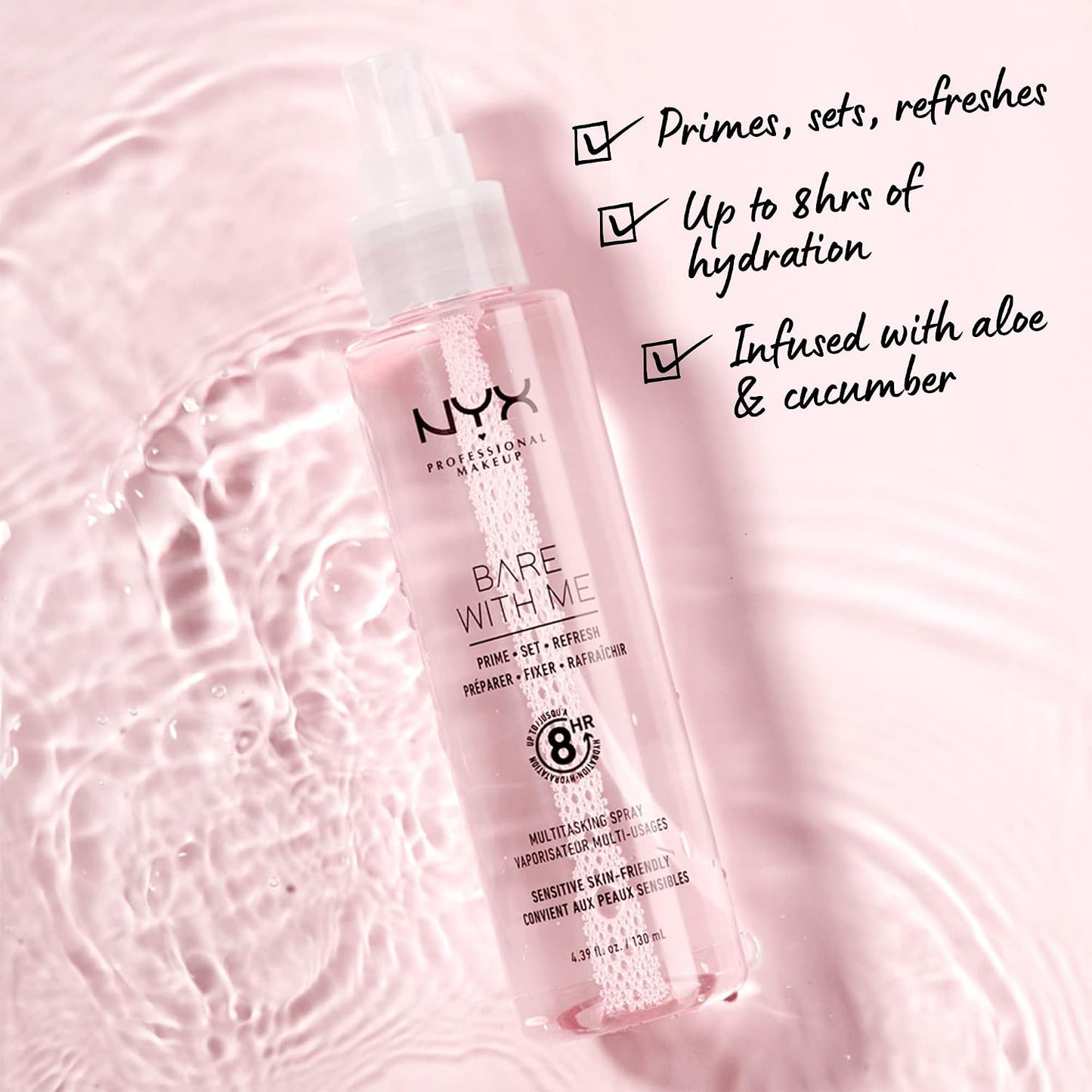 NYX PROFESSIONAL MAKEUP Bare With Me Multitasking Face Primer & Makeup Setting Spray, Hydrating Face Mist..