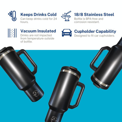 HydraTumbler | 40 oz Filtered Stainless Steel Tumbler | Includes 3-Month Water Filter