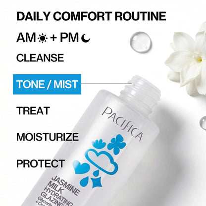 Pacifica Hydrating Glazing Facial Essence with Jasmine Squalane and Polyglutamic Acid - Milky Glass Skin Essence..
