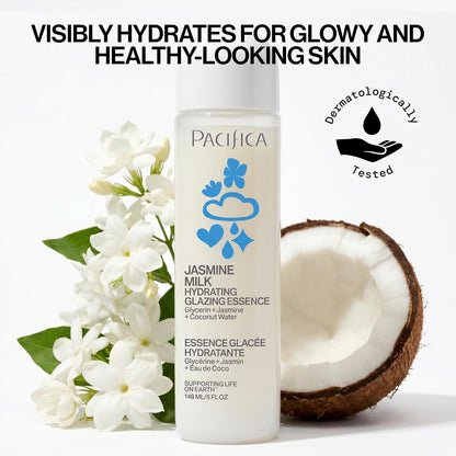 Pacifica Hydrating Glazing Facial Essence with Jasmine Squalane and Polyglutamic Acid - Milky Glass Skin Essence..