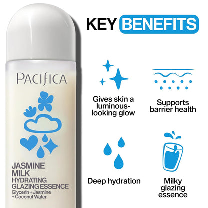 Pacifica Hydrating Glazing Facial Essence with Jasmine Squalane and Polyglutamic Acid - Milky Glass Skin Essence..