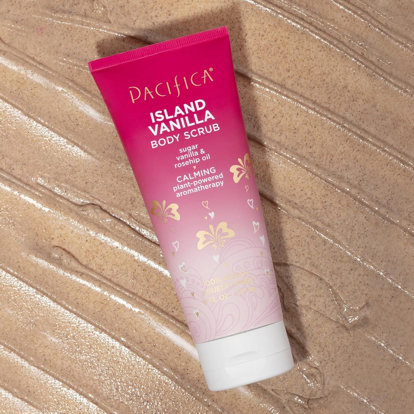 Pacifica Body Scrub - Sugar Island Vanilla Full Body Wash – Exfoliating & Moisturizing w/Rosehip Oil - Coconut & Vanilla Scented..