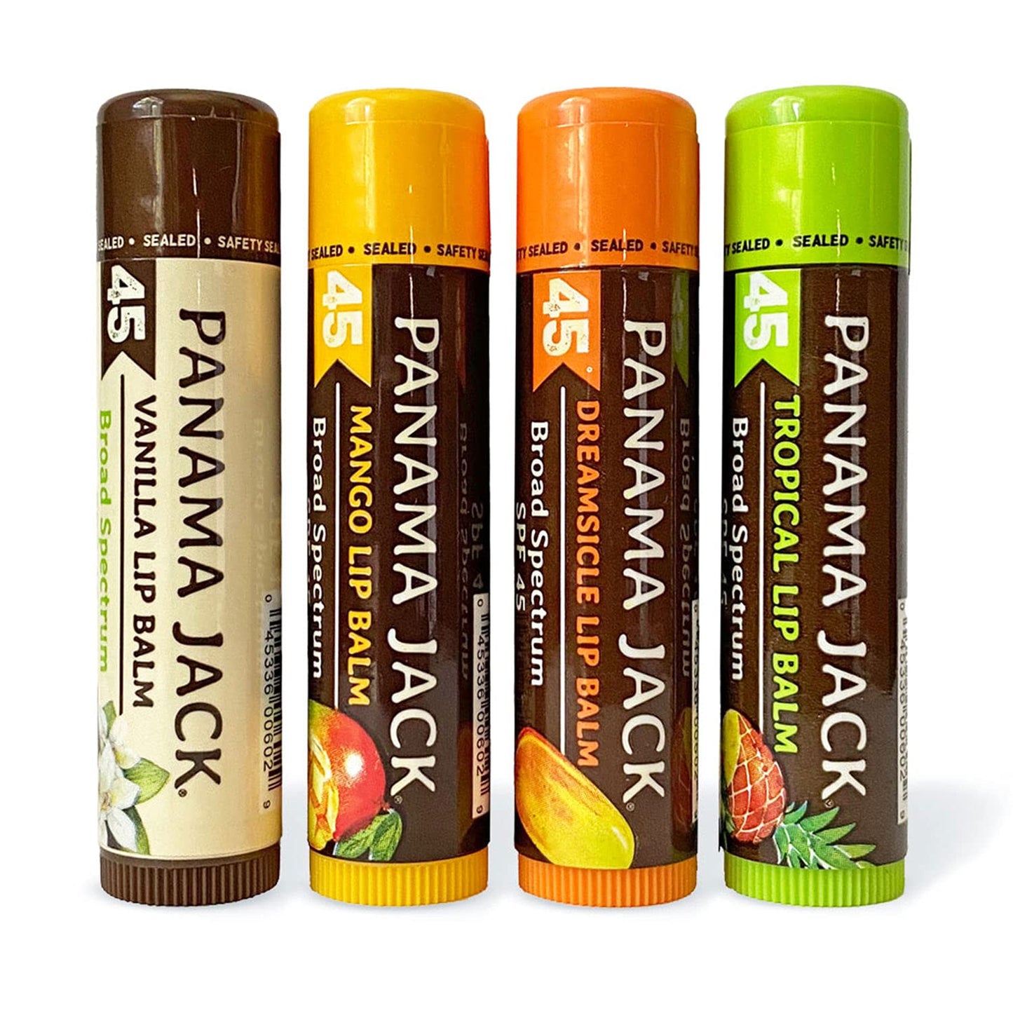 Panama Jack Sunscreen Lip Balm - SPF 45, Flavor Pack, Broad Spectrum UVA-UVB Sunscreen Protection, Prevents & Soothes Dry