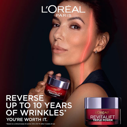 L'Oreal Paris Revitalift Triple Power Anti-Aging Face Moisturizer, Pro Retinol, Hyaluronic Acid &amp; Vitamin C to Reduce Wrinkles..