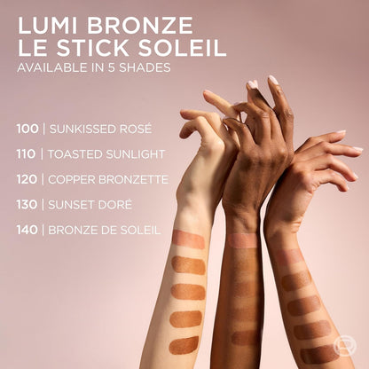 L'Oreal Paris Lumi Bronze Le Stick Soleil Bronzer Stick, Cream-To-Powder Bronzer For A Sunkissed Face Makeup Glow..