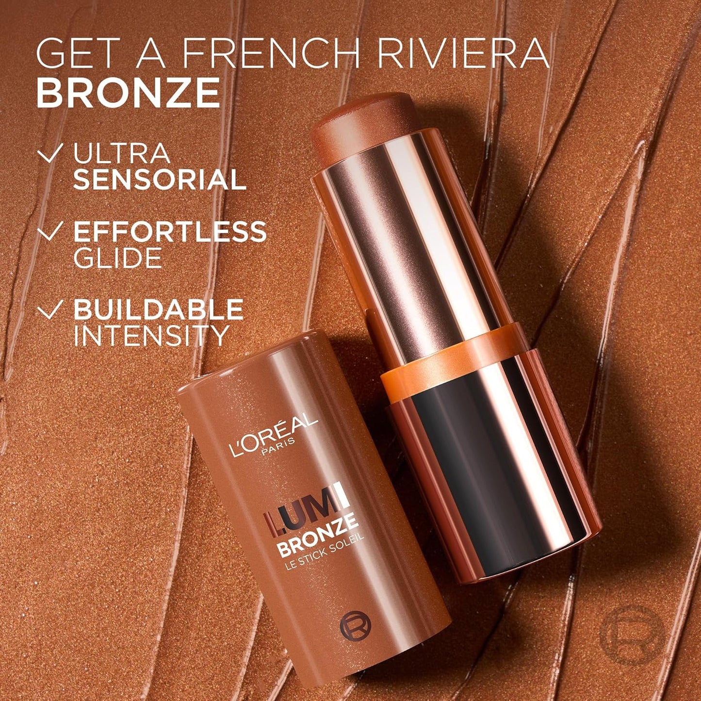 L'Oreal Paris Lumi Bronze Le Stick Soleil Bronzer Stick, Cream-To-Powder Bronzer For A Sunkissed Face Makeup Glow..