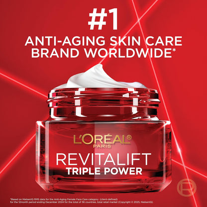 L'Oreal Paris Revitalift Triple Power Anti-Aging Face Moisturizer, Pro Retinol, Hyaluronic Acid &amp; Vitamin C to Reduce Wrinkles..