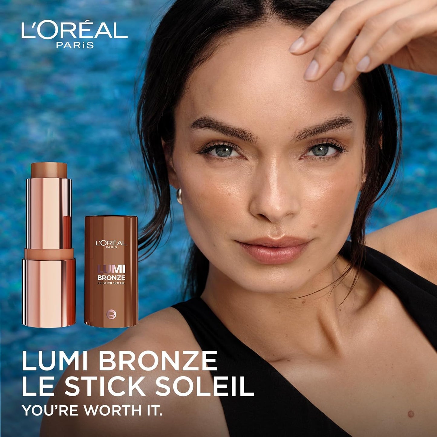 L'Oreal Paris Lumi Bronze Le Stick Soleil Bronzer Stick, Cream-To-Powder Bronzer For A Sunkissed Face Makeup Glow..