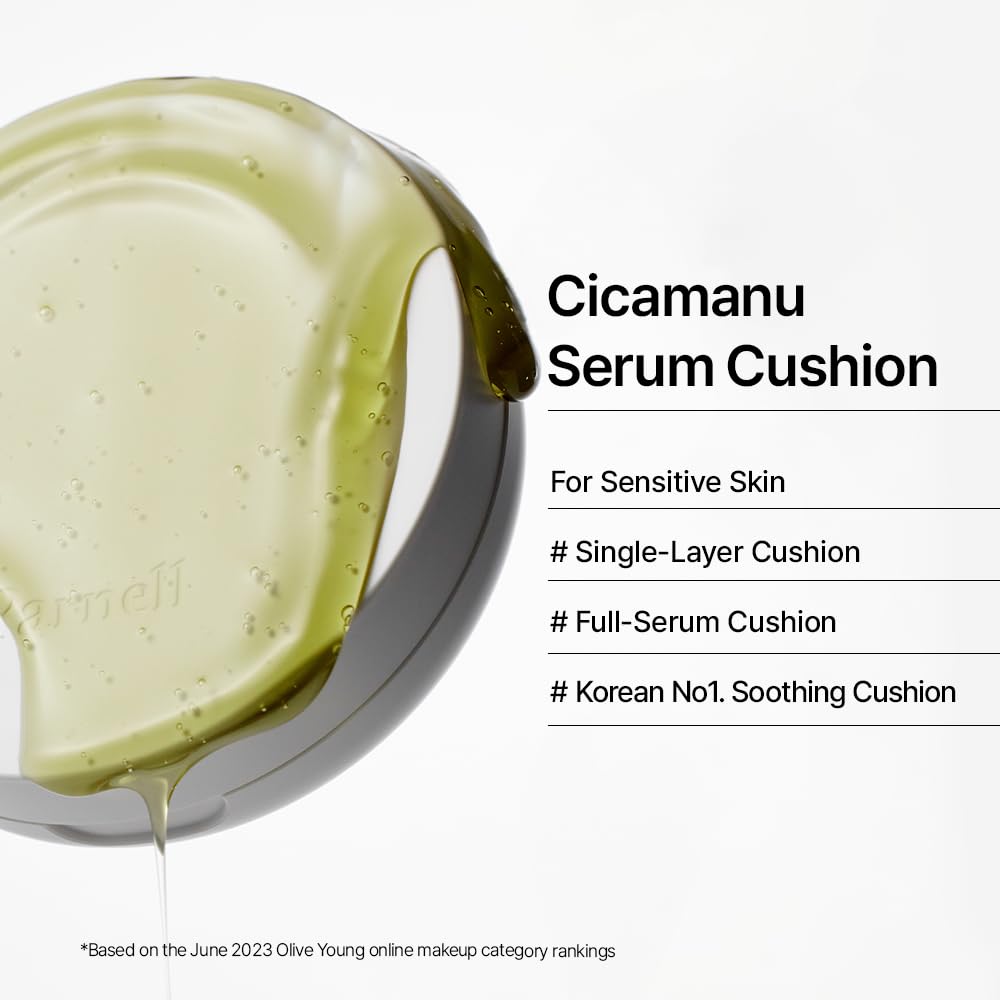 Parnell Cicamanu Serum Cushion - Moisturizing Foundation for Soothing  (0.52 Fl Oz) (17N)