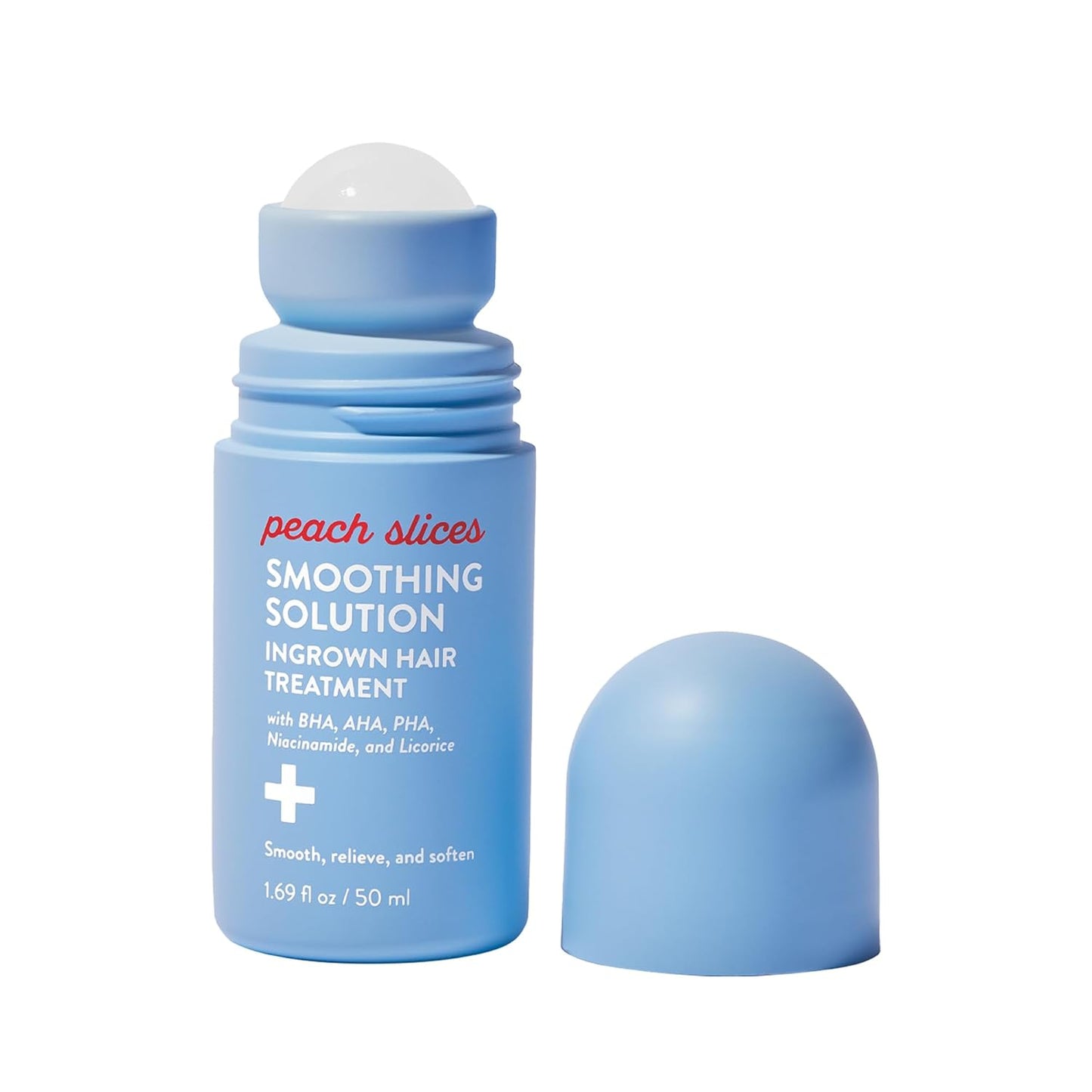 Peach Slices - Smoothing Solution Ingrown Hair Treatment (1.69 oz) - Smooth, Relieve, Soften Skin - 360 Roller..