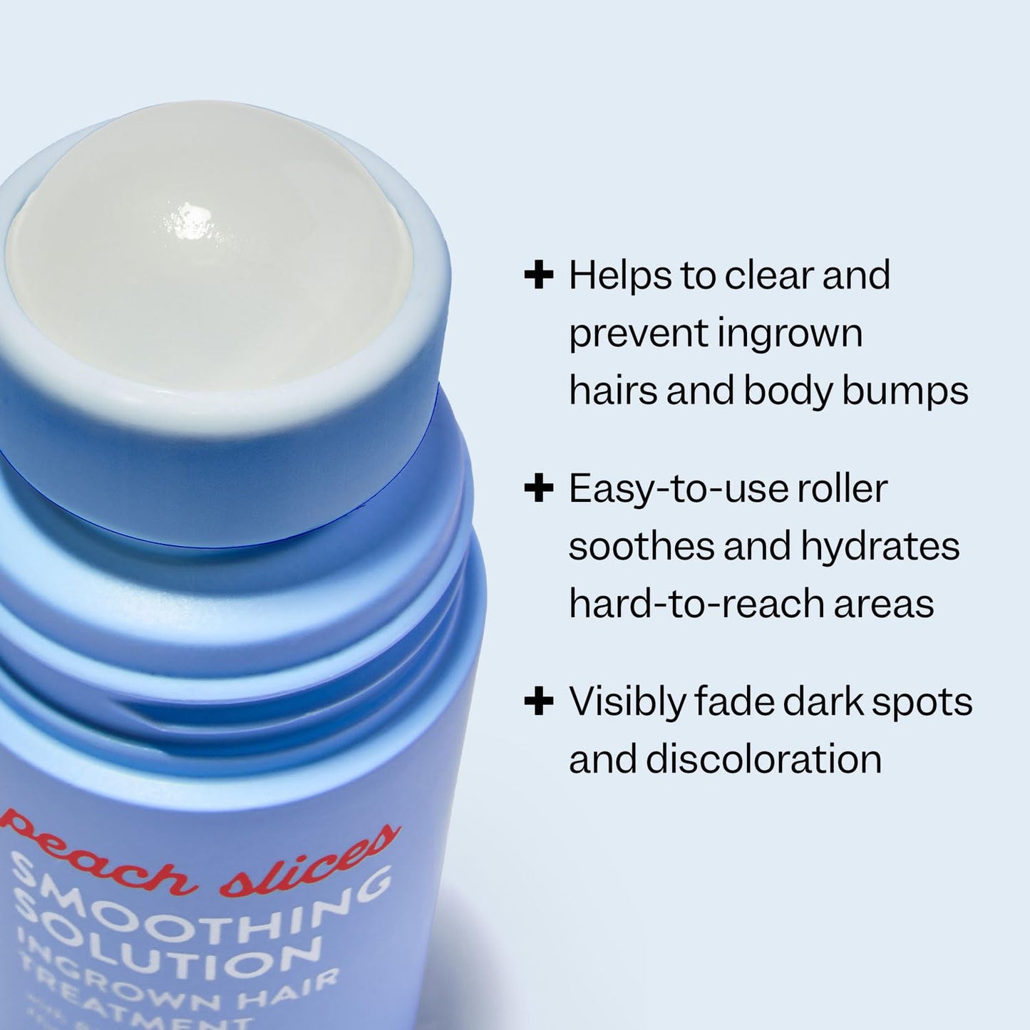 Peach Slices - Smoothing Solution Ingrown Hair Treatment (1.69 oz) - Smooth, Relieve, Soften Skin - 360 Roller..