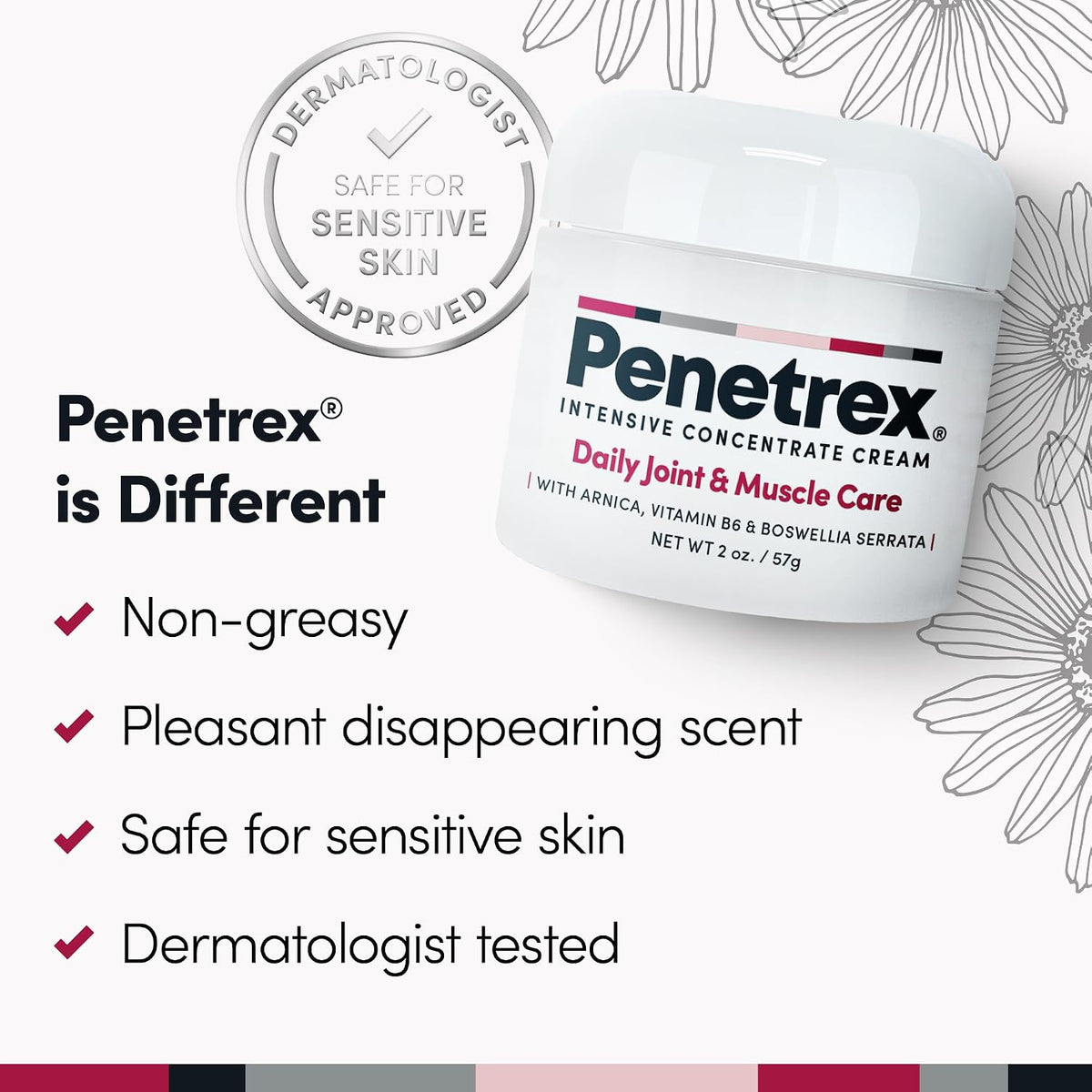 Penetrex Daily Joint & Muscle Care Cream | Arnica, B6 & MSM, 4 Oz. (3-Pack)