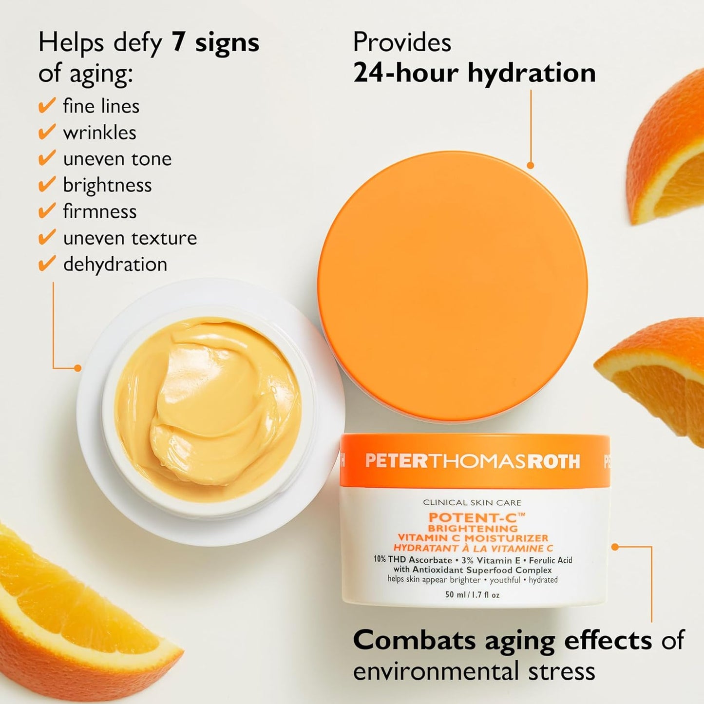 Peter Thomas Roth | Potent-C™ Brightening Vitamin C Moisturizer, Size- 1.7 Fl Oz (Pack of 1)