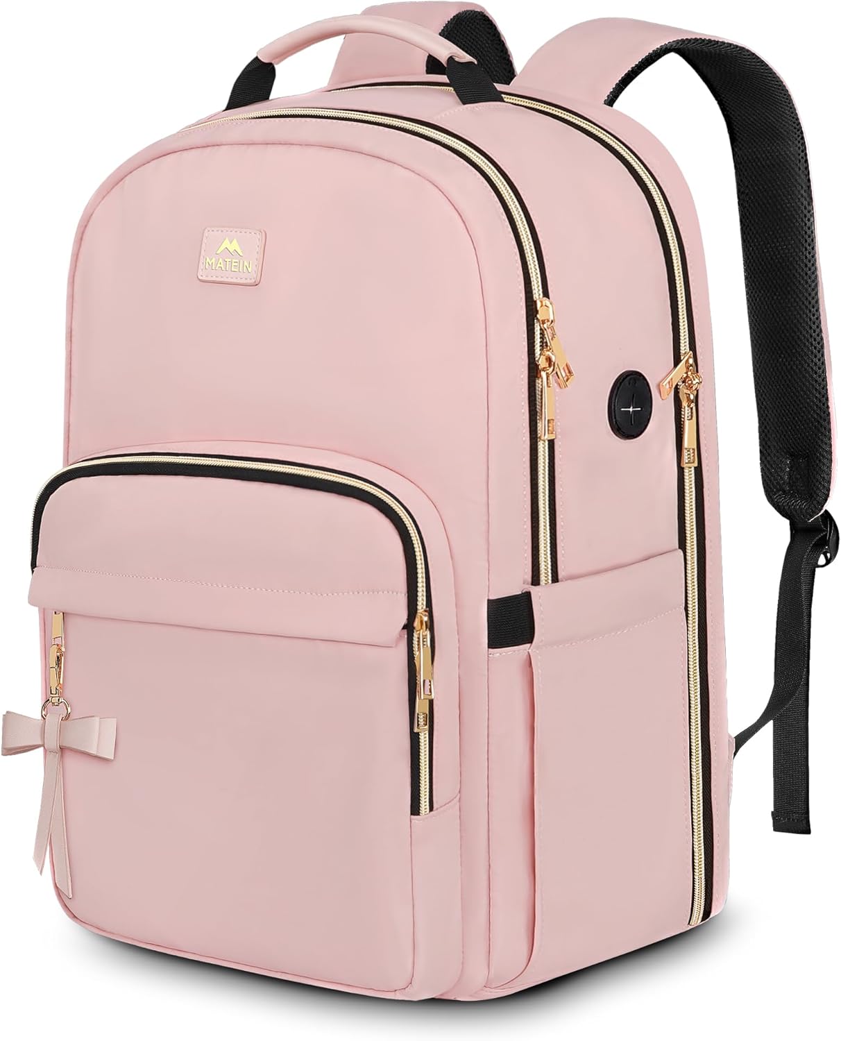 MATEIN Pink Laptop Backpack, 17 Inch TSA Approved Travel Carry On Backpack for Women
