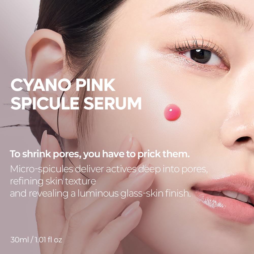 Dr.Melaxin Cyano Pink Spicule Serum with Vitamin B12, Liquid Microneedle Facial Treatment for Enlarged Pores..