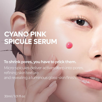 Dr.Melaxin Cyano Pink Spicule Serum with Vitamin B12, Liquid Microneedle Facial Treatment for Enlarged Pores..