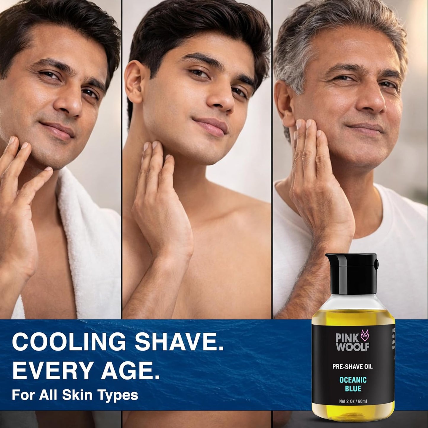 Pink Woolf Pre Shave Oil for Men – Electric &amp; Wet Shave Prep – Helps Reduce Tugging, Razor Burn & Irritation..